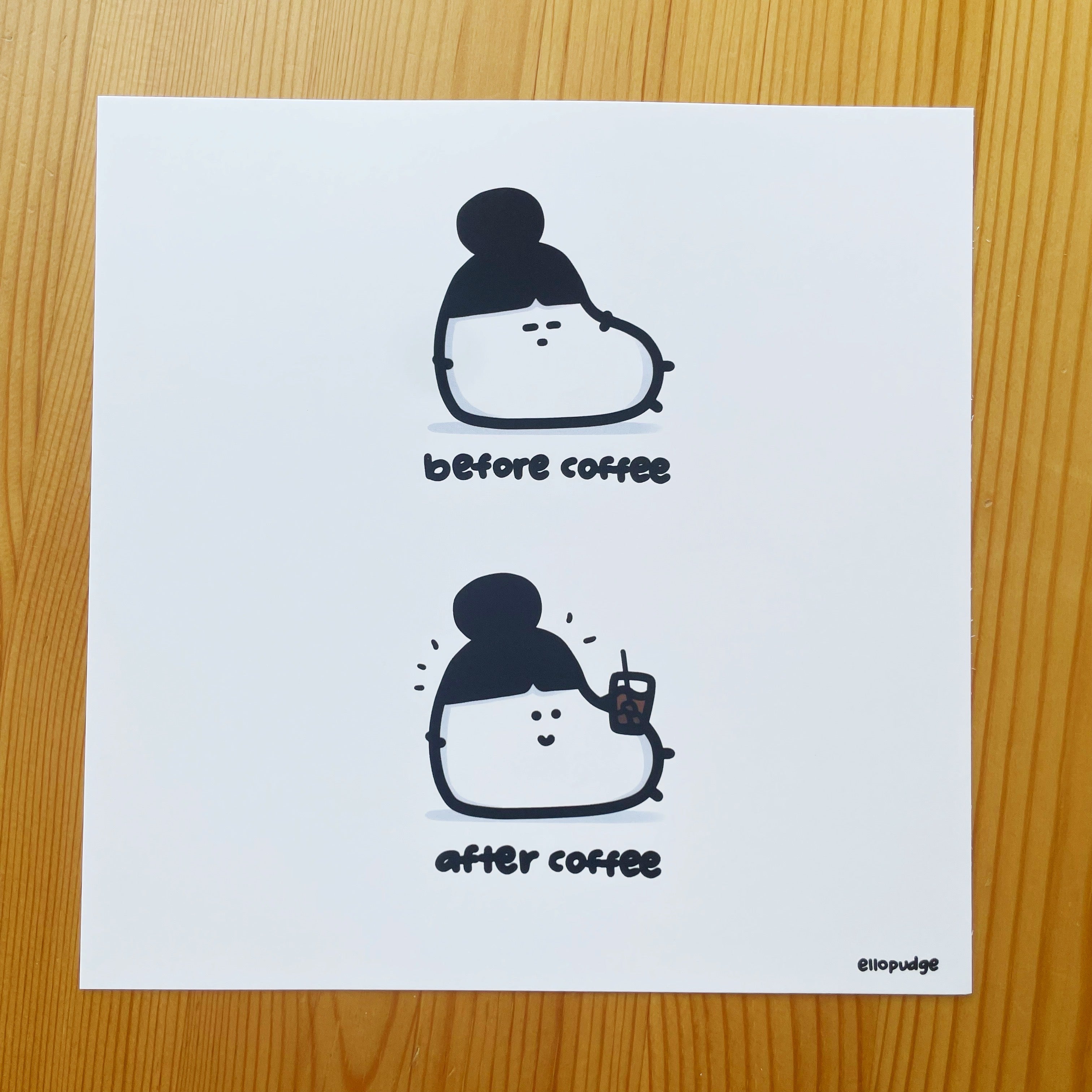 'before & after coffee' print